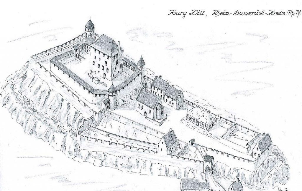 Rekonstruktionszeichnungen von Burgen Hessens, Nordrhein-Westfalens und Rheinland-Pfalz von Wolfgang Braun ©